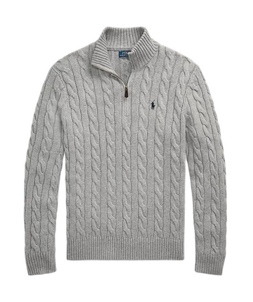 (Grey) Knit Quarter Zip